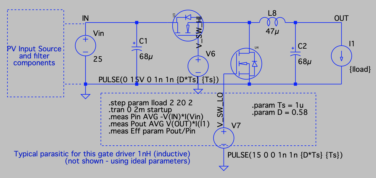 Synchronous Buck Simulation - WBG devices in LTPSPICE