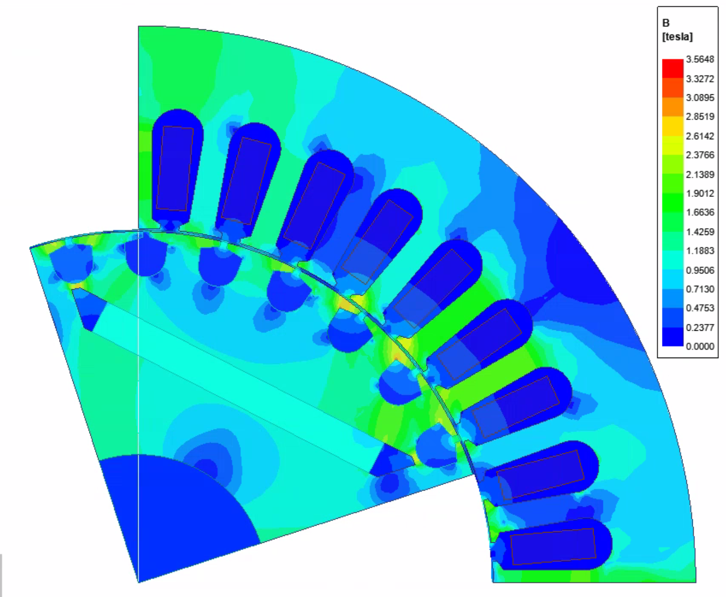 Flux density of the LSRF machine