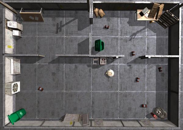 Top-down view of the test level